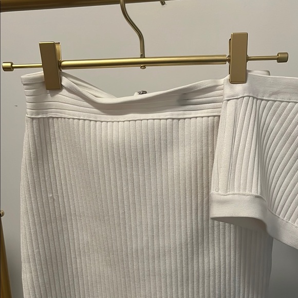 White Ribbed Two-Piece Set - Picture 4 of 6